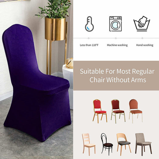 Lofaris Purple Stretch Spandex Banquet Chair Slipcovers