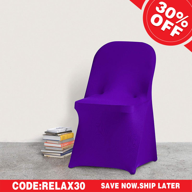Lofaris Purple Stretch Spandex Banquet Folding Chair Cover