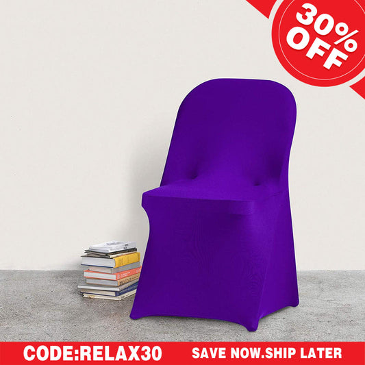 Lofaris Purple Stretch Spandex Banquet Folding Chair Cover