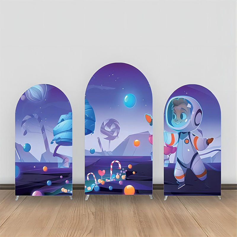 Lofaris Purple Universe Little Astronaut Arch Backdrop Kit