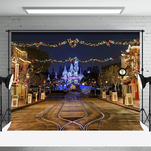 Lofaris Quiet Castle Town Street Night New Year Backdrop