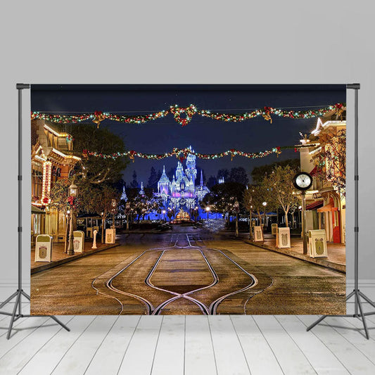 Lofaris Quiet Castle Town Street Night New Year Backdrop
