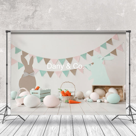Lofaris Rabbit Carrot Egg Easter Photo Backdrop For Kids