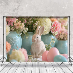Lofaris Rabbit Egg Floral Easter Backdrops For Photograph