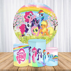 Lofaris Rainbow And My Little Pony Round Birthday Backdorp Kit