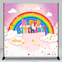 Lofaris Rainbow Cloud Personalized Backdrop For 1st Birthday