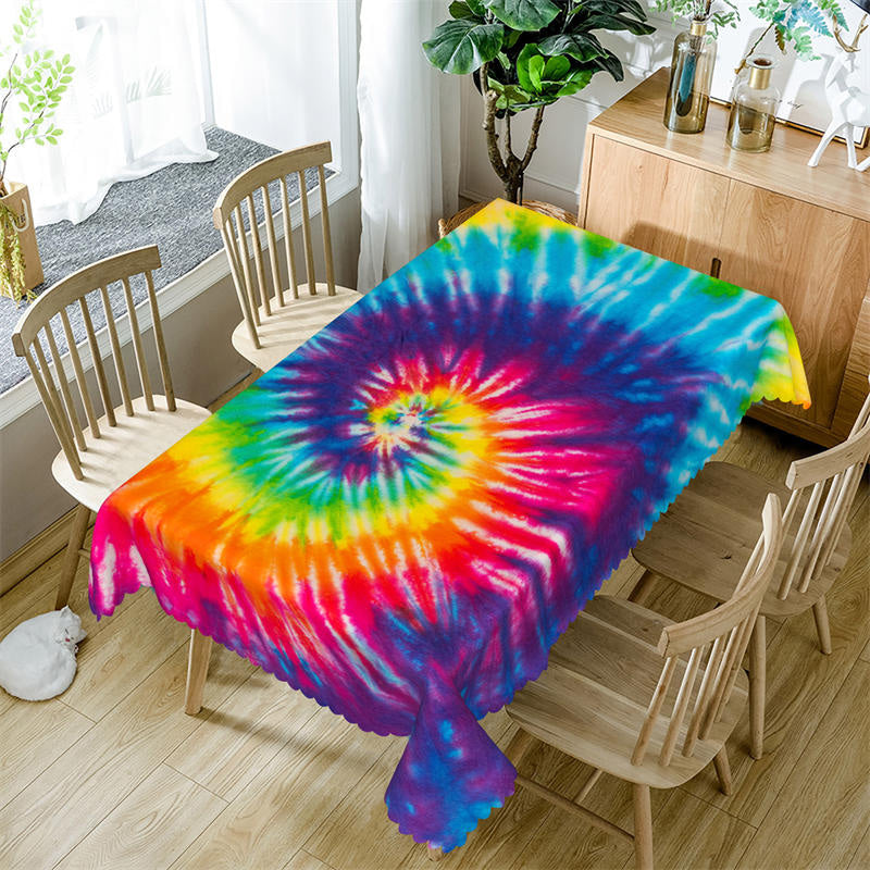 Lofaris Rainbow Color Abstract Tablecloth For Kitchen Decor