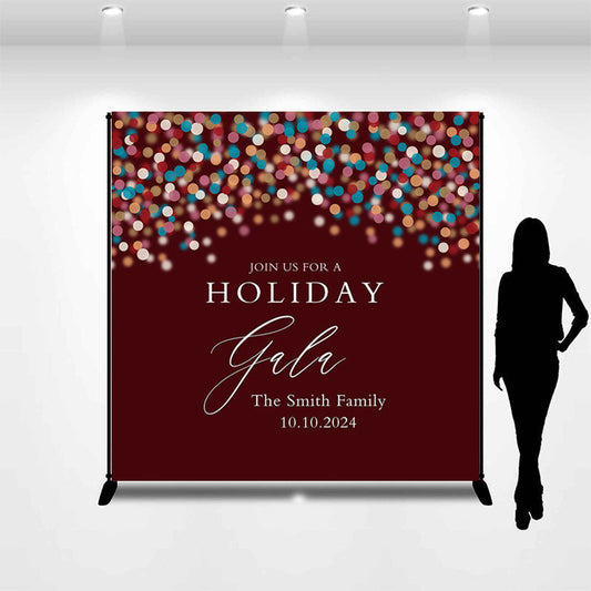 Lofaris Rainbow Color Dots Bokeh Custom Holiday Party Backdrop