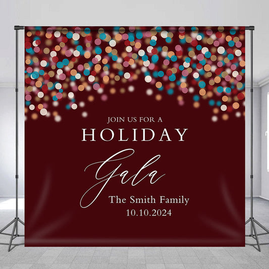 Lofaris Rainbow Color Dots Bokeh Custom Holiday Party Backdrop