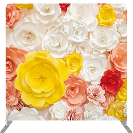 Lofaris Rainbow Color Paper Flowers Backdrop Cover For Decor
