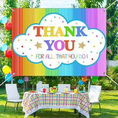 Lofaris Rainbow Color Teacher Appreciation Week Backdrop