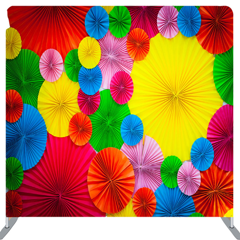 Lofaris Rainbow Color Umbrellas Fabric Birthday Backdrop Cover