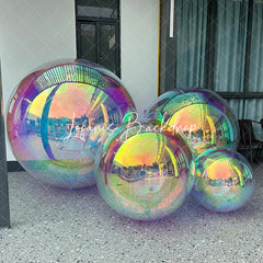 Lofaris Rainbow Inflatable Mirror Ball Event Decor Balloon