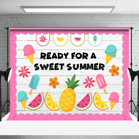 Lofaris Ready For A Sweet Summer Ice Cream Fruit Backdrop