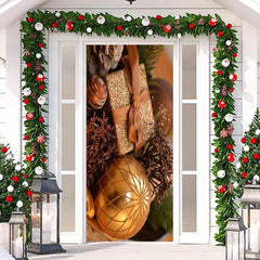Lofaris Real Scene Christmas Balls And Present Door Cover