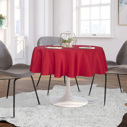 Lofaris Red 290 GSM Waterproof Polyester Round Tablecloth