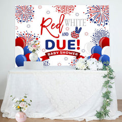 Lofaris Red And Blue Balloon Stars Baby Shower Backdrop