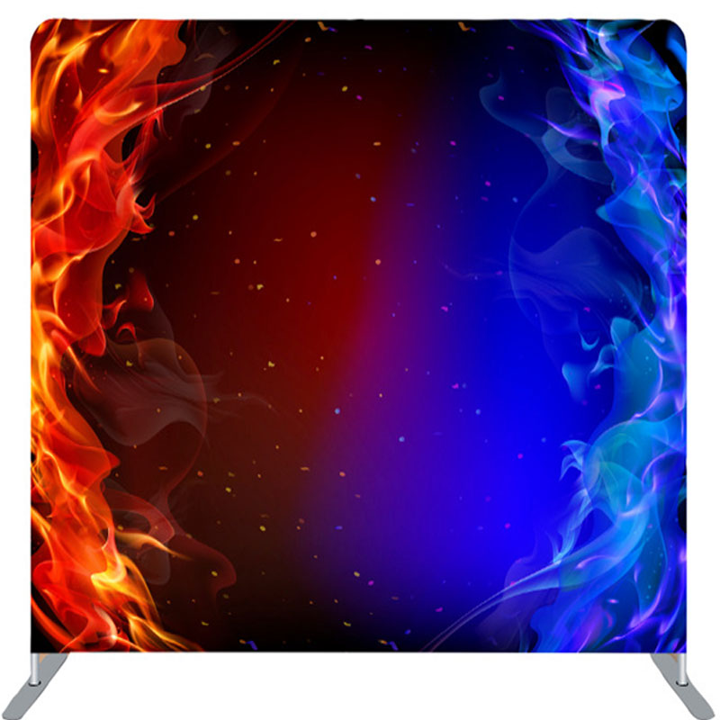 Lofaris Red And Blue Fire Battle Style Fabric Party Backdrop
