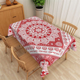Load image into Gallery viewer, Lofaris Red And Pink Mandala Pattern Tablecloth For Kitchen