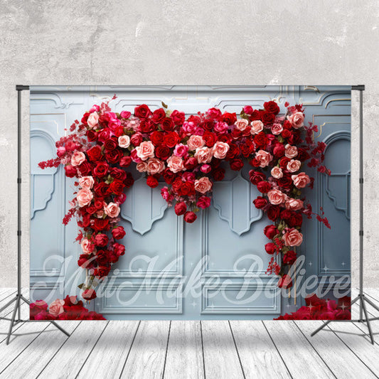 Lofaris Red And Pink Rose Blue Light Luxury Wall Backdrop