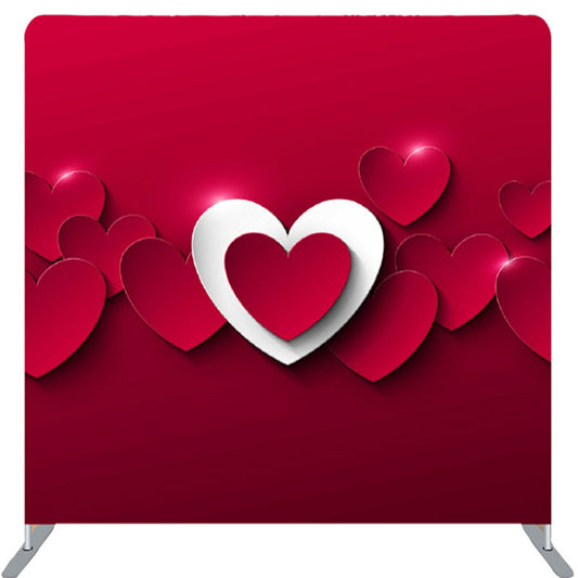 Lofaris Red And White Hearts Fabric Valentines Day Backdrop