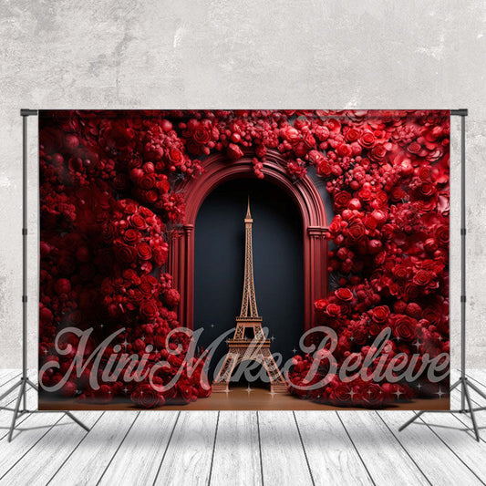 Lofaris Red Blossom Arch Door Paris Towel Photo Backdrop