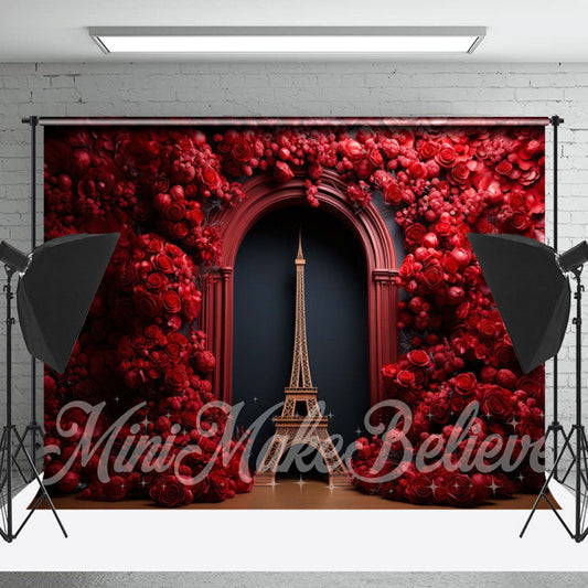 Lofaris Red Blossom Arch Door Paris Towel Photo Backdrop