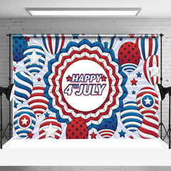 Lofaris Red Blue Balloon July 4 Independence Day Backdrop