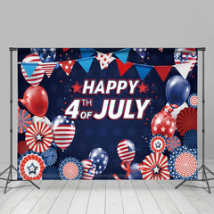 Lofaris Red Blue July 4 Balloon Independence Day Backdrop