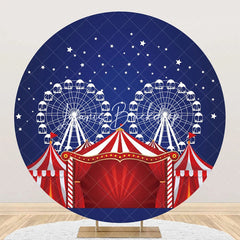 Lofaris Red Blue Night Star Circus Tent Round Party Backdrop
