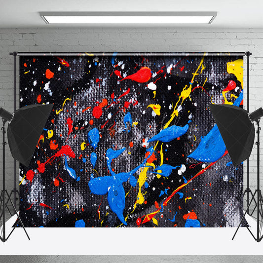 Lofaris Red Blue Splash Ink Graffiti Wall Photo Backdrop