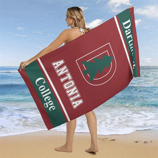 Lofaris Red Custom Name College Beach Towel Holiday Gifts