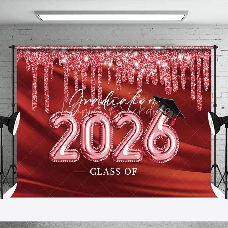 Lofaris Red Dance Graduation Class Of 2026 Party Backdrop