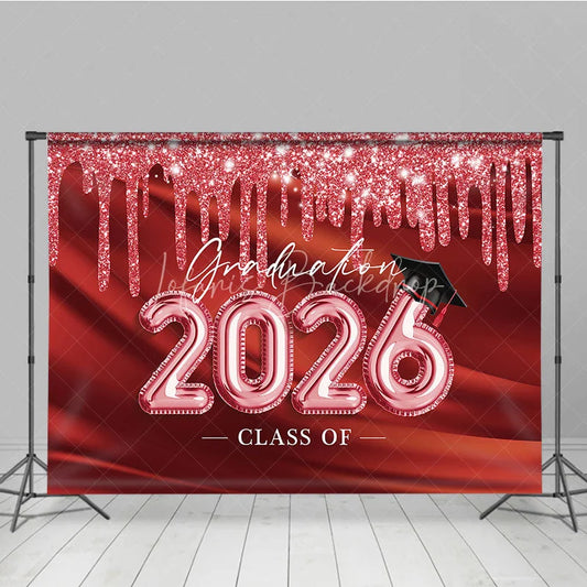Lofaris Red Dance Graduation Class Of 2026 Party Backdrop