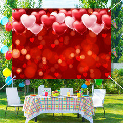 Lofaris Red Dots Heart Balloon Bokeh Valentines Day Backdrop