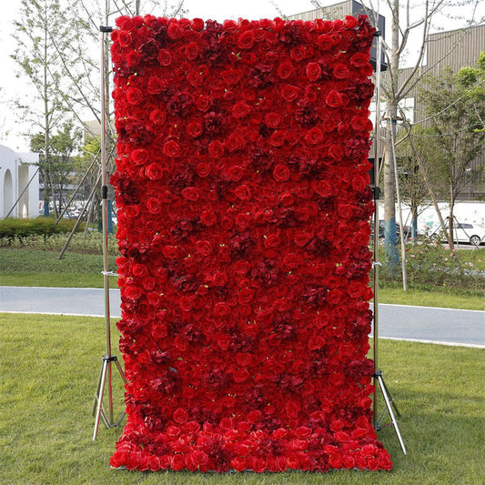 Lofaris Red Faux Flower Wall Panels Wholesale Party Decor