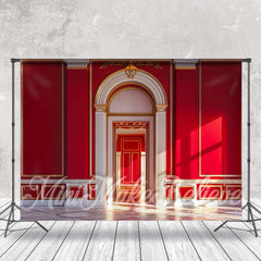 Lofaris Red Golden Palace Wall Door Backdrop For Photograph