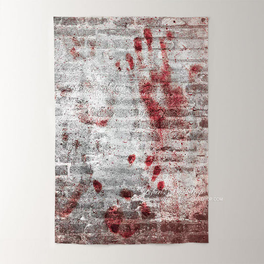 Lofaris Red Hand Print Brick Wall Party Photoshoot Backdrop