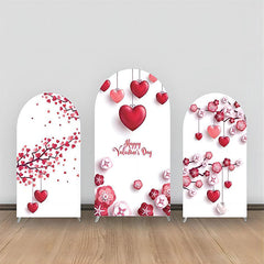 Lofaris Red Heart Floral Branch White Arch Backdrop Kit