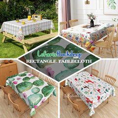 Lofaris Red Heart Patterns Pink Valentines Kitchen Tablecloth