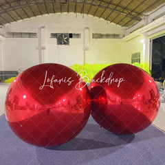 Lofaris Red Inflatable Shiny Ball Pvc Mirror Party Balloon