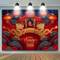 Lofaris Red Lantern 2024 Happy Chinese New Year Backdrop