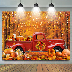 Lofaris Red Maple Forest Bumper Crop Truck Autumn Backdrop