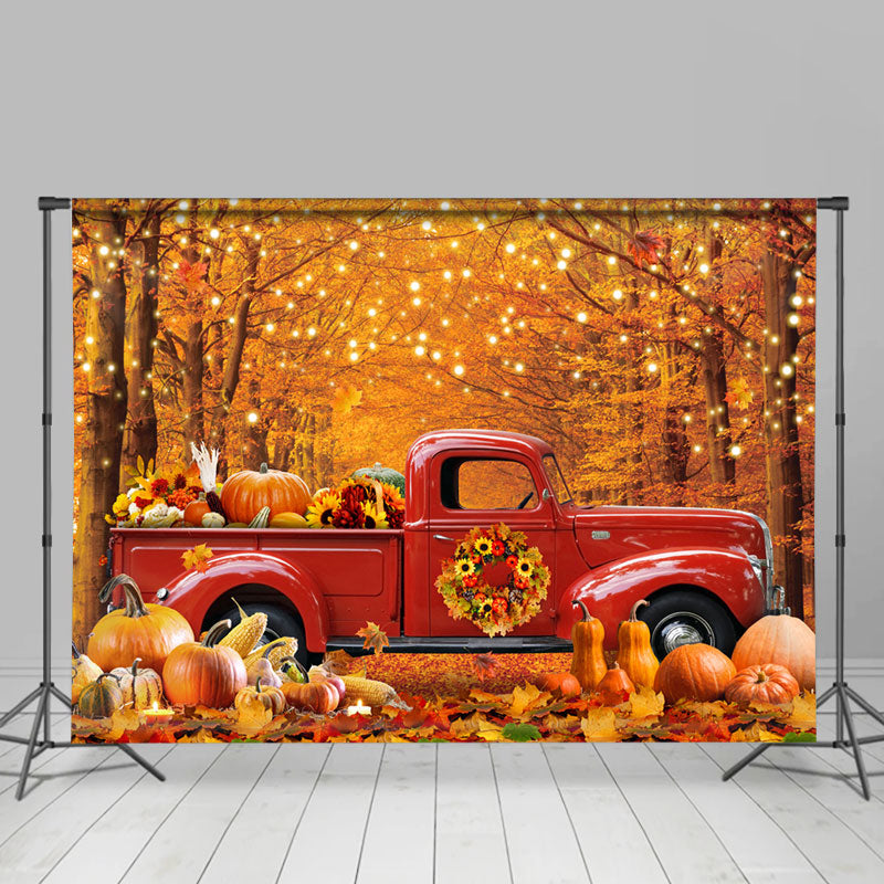 Lofaris Red Maple Forest Bumper Crop Truck Autumn Backdrop