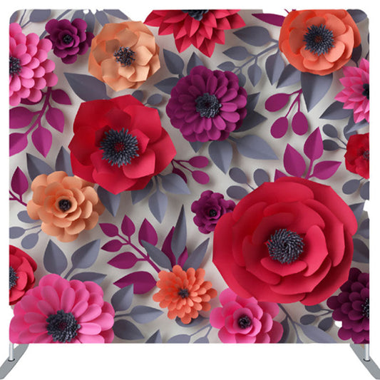 Lofaris Red Orange Pink Paper Flower Backdrop Cover For Decor