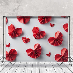 Lofaris Red Paper Folded Hearts Valentine’s Day Backdrop