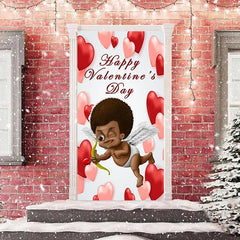 Lofaris Red Pink Heart Cute Cupid Valentines Day Door Cover