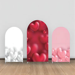 Lofaris Red Pink White Heart Romantic Arch Backdrop Kit