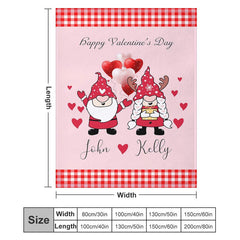 Lofaris Red Plaid Dwarf Custom Name Valentines Day Blanket