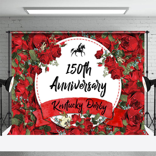 Lofaris Red Rose Kentucky Dervy 150th Anniversary Backdrop
